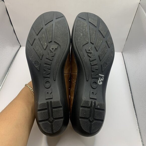 Romika 'Cassie 21' Wedge Flat Brandy size 42 US 11 leather brown slip on - Picture 8 of 9